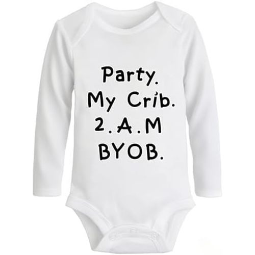 PRIVATCOR Funny Long Sleeve Baby Bodysuit, Soft Cotton Unisex Newborn Clothes for Baby Shower & Announcement Essentials