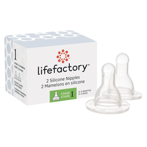 Silicone Nipples Stage 1 for 4oz and 9oz Glass Bottles-2 pack