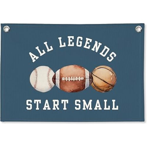 Sports Nursery Decor, Legends Start Small Wall Hanging Banner