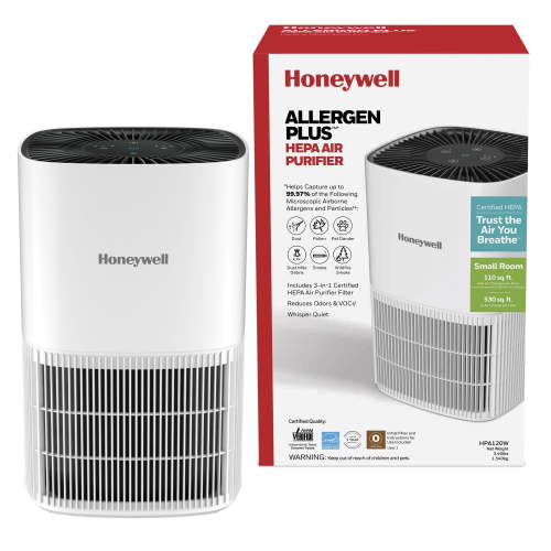 Honeywell HEPA Air Purifiers for Bedroom, HPA120W, 530 Sq Ft, HEPA Filter - Allergen+, Smoke, Pollen Reducer