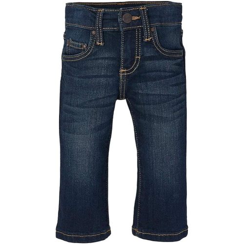 Wrangler baby-boys Five Pocket Boot Cut Jean Dark Blue 6-9 Months