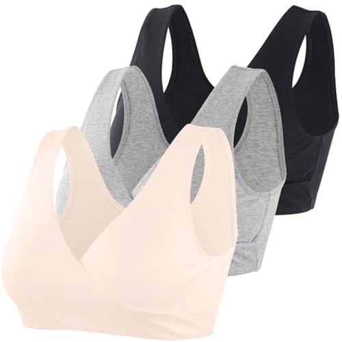 Topwhere Women's Cotton Wireless Sleep Bra for Nursing and Maternity