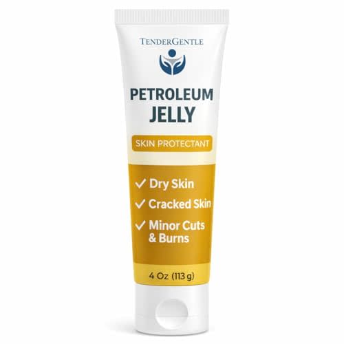 White Petroleum Jelly for Baby and Adults - 4 oz of Petrolatum Ointment Skin Protectant - Good for Dry and Cracked Skin and Minor Scrapes, Cuts, and Burns