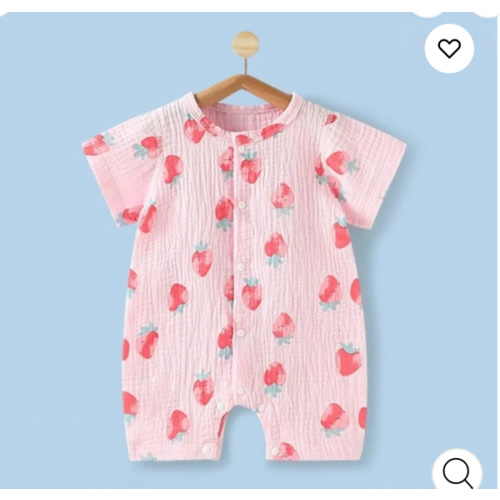 Baby Newborn Multicolor Floral Gauze Romper