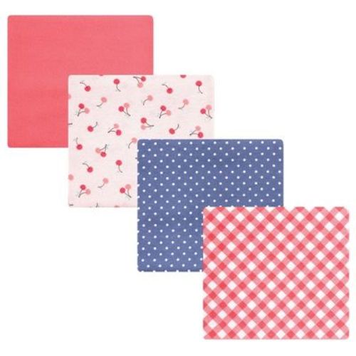 Luvable Friends Hudson Baby Flannel Receiving Blankets 4pk, Sweet Cherries