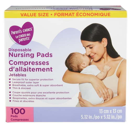 Parent's Choice Disposable Nursing Pads, 100 pads (5.12" x 5.12") - Walmart.ca