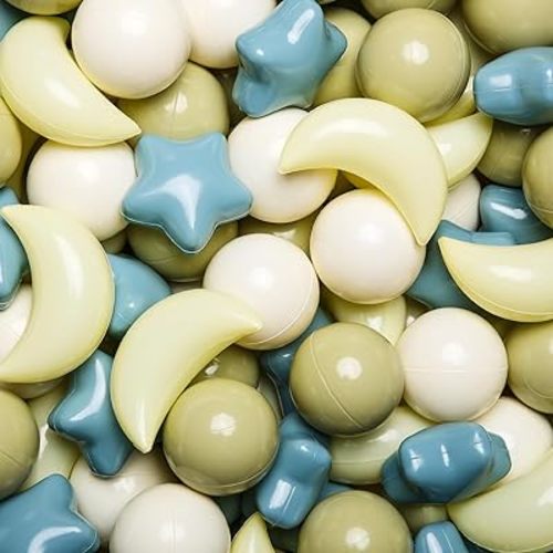 GOGOSO Pelotas para Piscina de Pelotas con Formas de Estrellas y Luna de Plástico para Tienda de Juegos de Niños Pequeños Accesorios de Fotos para Bebés Juguetes de Agua para Piscina Infantil