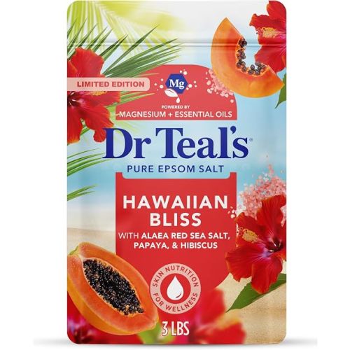 Dr Teal's Epsom Salt Magnesium Soak, Limited Edition Hawaiian Bliss, 3 lbs