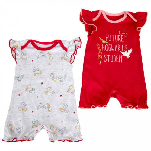 Harry Potter Future Hogwarts Student Infant 2-Pack Romper Bodysuit Set-3-6 Months