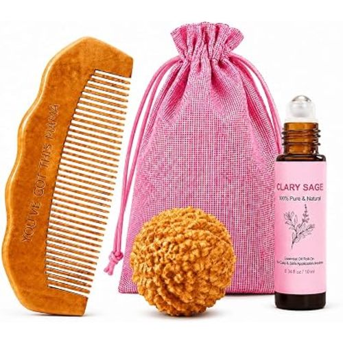 Labor Focus Trio, Birth Comb, Massage Ball & Clary Sage Roller