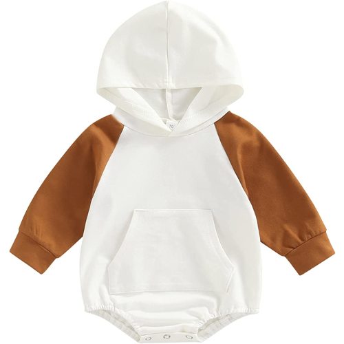 Engofs Newborn Baby Boy Girl Sweatshirt Romper Long Sleeve Hoodie Pullover Outfit 0 3 6 12 18 Months Fall Winter Clothes
