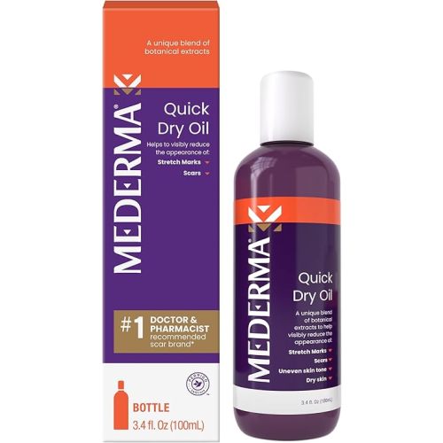 Mederma Quick Dry Oil, Scar and Stretch Mark Treatment, Helps to Improve the Appearance with Natural Botanical Extracts, Paraben Free, Fast-Absorbing, 3.4oz (100ml)