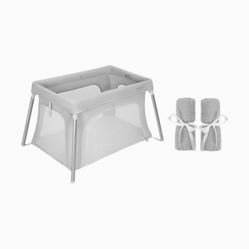 Newton Baby Compact Travel Crib & Play Yard with Sheets Bundle - Grey