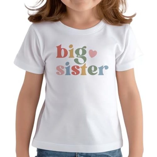 Big Sister Shirt for Girls Toddler Kids Pregnancy Announcement Promoted to Big Sis T-Shirt Summer Short Sleeve Top