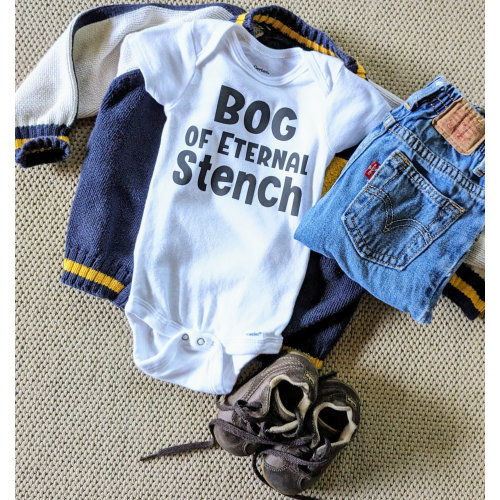 Funny Labyrinth Bog of Eternal Stench Baby Short Sleeve One Piece Outfit, 80s Retro Movie