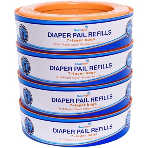 ChoiceRefill Compatible with Diaper Genie Pails, 4-Pack, 1080 Count - 4 Count (Pack of 1)