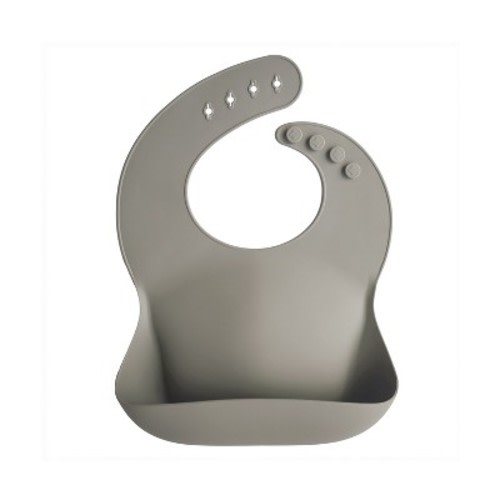 Silicone Baby Bib Silver Sage  One Size