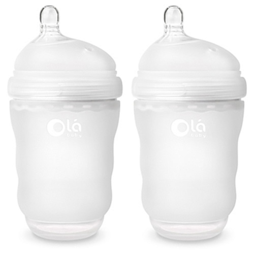 Olababy® GentleBottle 2-Pack 8 fl. oz. Silicone Wide-Neck Baby Bottles in - Frost