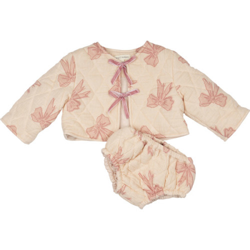 Quilted Jacket Set, Vintage Bows Dusty Pink - Wild Wawa | Maisonette