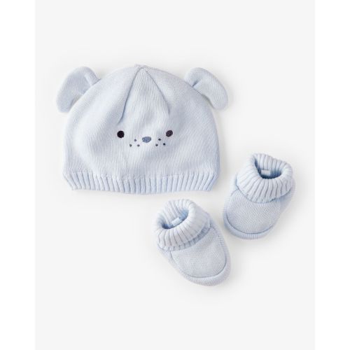 Baby 2-Piece Puppy Crochet Booties & Hat - Blue | Carter's