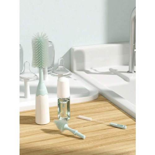 Momcozy Protable Bottle Brush Set - Baby Bottle Cleaner Kit With Silicone Brush, Nipple Brush, Straw Brush, Soap Dispenser, Drying Rack - 6 In 1 Bottle Cleaning Tool For Home And Travel | SHEIN USA