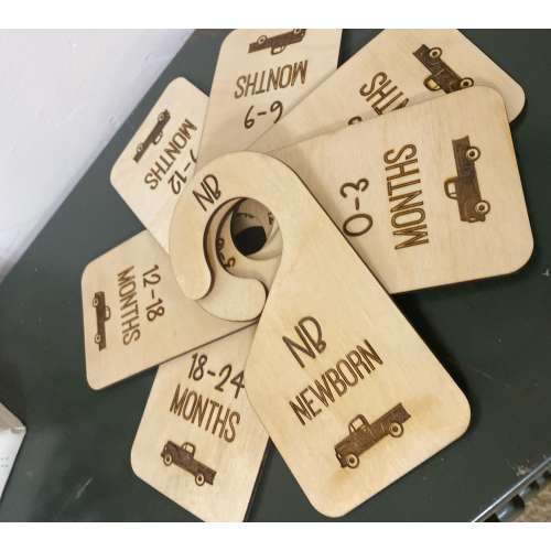 Retro Vintage Baby Closet Dividers Wood, Handmade, Baby Gift, Retro Baby, Nursery Organization