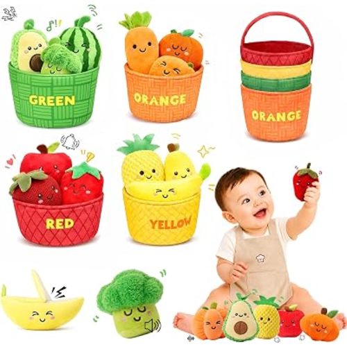 Baby Sensory Toys montessori toys for 1 year old 16PCS Fruit Vegetable