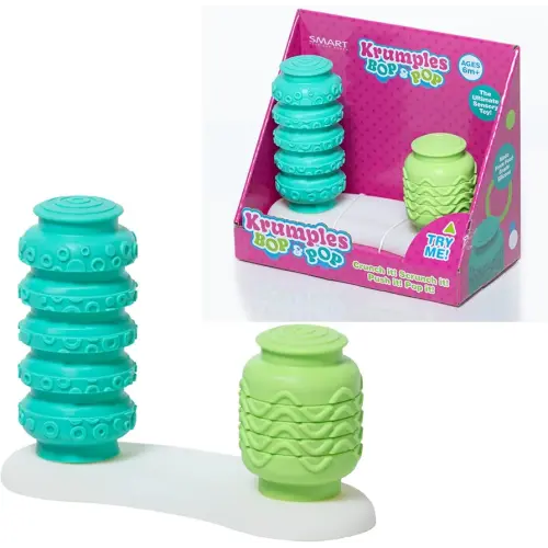 KRUMPLES BOP & POP – Sensory Silicone Toy for Babies 6+ Months | Two Connected Squishy Pods That Pop Up & Down | Safe, BPA-Free, Developmental Fidget Toy