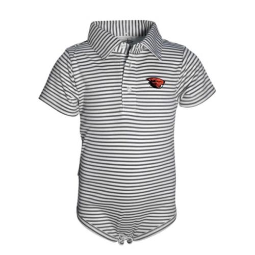 Oregon State Beavers DARKGREY Baby Carson Polo Romper - 570461837