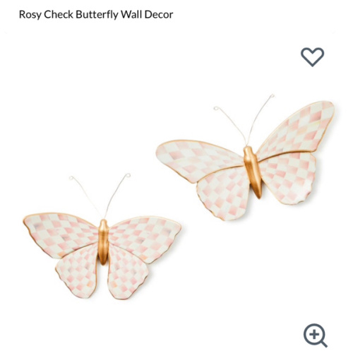 MacKenzie-Childs | Rosy Check Butterfly Wall Decor