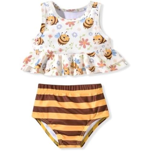 Aalizzwell Toddler Baby Girl Bathing Suit Two Piece Swimsuit Bikini Beach Wear