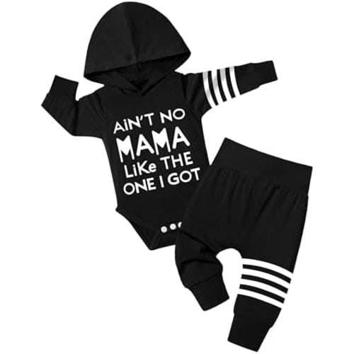 Fommy Newborn Baby Boy Clothes Plaid Letter Print Long Sleeve Hoodies + Long Pants 2PCS Fall Winter Outfits Set