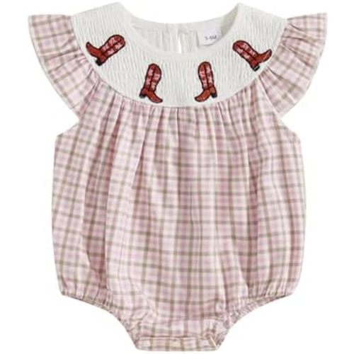 Newborn Baby Girls Smocked Outfit Strawberry Embroidery Onesie Sleeveless Bubble Romper Bodysuit Summer Clothes