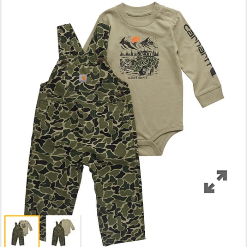 Boys' 2-Piece Long Sleeve Bodysuit & Canvas Overall Set (Baby) | Kids' Sets | Carhartt