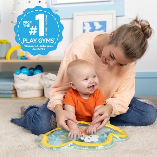 Bright Starts Disney Baby Winnie the Pooh Once Upon a Tummy Time Water Mat, Blue, Unisex, Newborn +