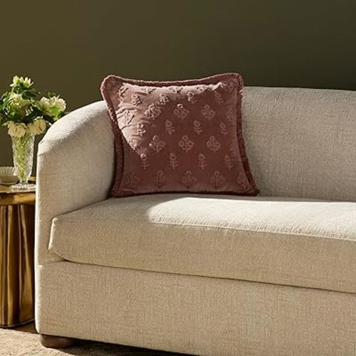 Loloi Chris Loves Julia Darla Collection PCJ0025 Mauve 18'' x 18'' Cover w/Poly Pillow