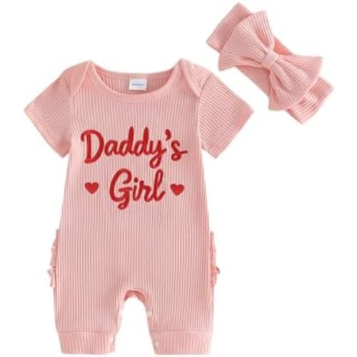 Infant Baby Girl Summer Outfit Funny Letter Short Romper Onesie Short Sleeve Jumpsuit Newborn Coming Home Clothes