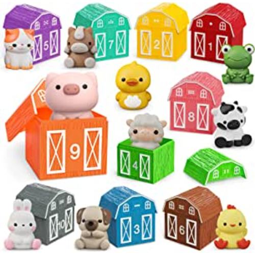 Amazon.com: Learning Toys for Toddlers 1 2 3 Years Old, 20 Pcs Farm Animal Finger Puppets & Barn Toy for Kids, Montessori,Counting,Matching & Color Sorting Set, Christmas Birthday Gift for Baby Boys Girls : Toys & Games