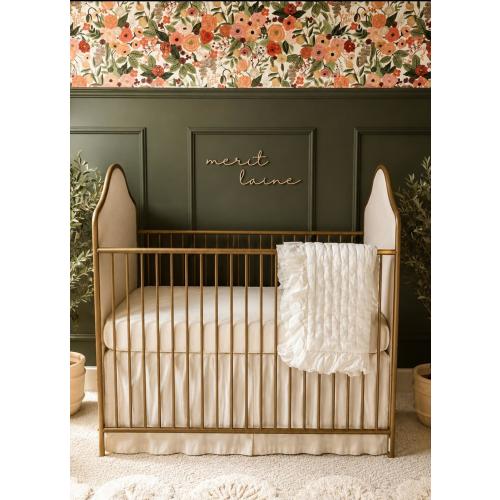 Custom Name Sign | Modern Nursery Wall Decor, Wooden or Acrylic (Handmade) antique gold minimalist