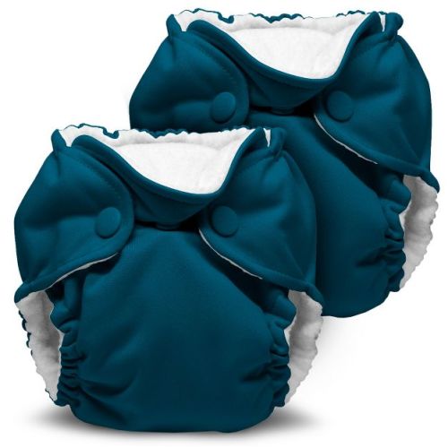 Kanga Care Lil Joey Newborn All in One AIO Cloth Diaper (2pk) Caribbean Blue 4-12lbs