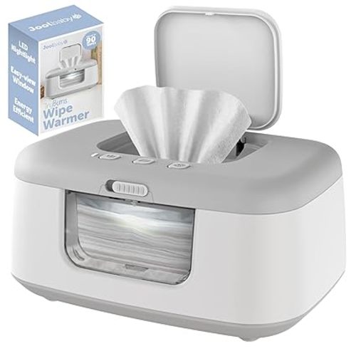 TinyBums Baby Wipe Warmer & Dispenser with LED Changing Light & On/Off Switch - Jool Baby (Gray)