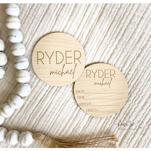 Wooden Baby Name Announcement Sign,  Wood Sign for Birth Reveal, Baby Name Reveal Sign, Small Baby Name Sign, Personalized Baby Name Sign