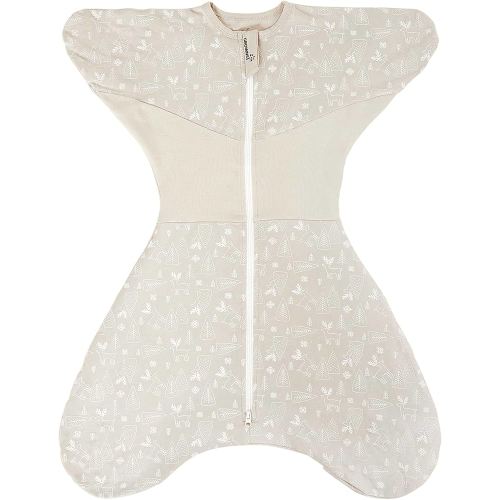 GROWNSY Transitional Swaddle Sleep Sack 3-6 Months, Starfish Design Baby Swaddle Sack, Dual-Zipper for Easy Diaper Changes, Proper Hip Development & Openable Foot Button, 12-20lbs, Deer