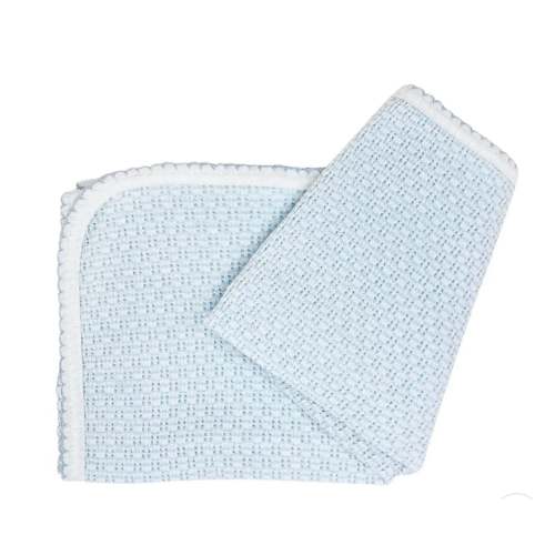 Paty Knit Swaddle Blanket- Blue