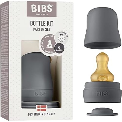 BIBS Bottle Kit - Part of Set. Mix and Match with BIBS Glass Bottles in Different Sizes, Bottle Kit Color - Part of Set, Iron
