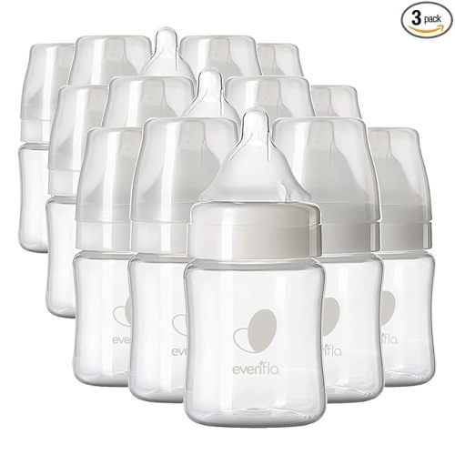 Evenflo Feeding Balance Plus Wide Neck Baby Bottle | Proflo Venting Technology | For Newborn and Infant | BPA Free | 5 Ounce, Pack of 18