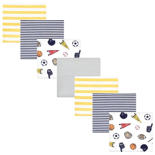 Hudson Baby Unisex Baby Cotton Flannel Receiving Blankets Bundle, Sports Fan, One Size