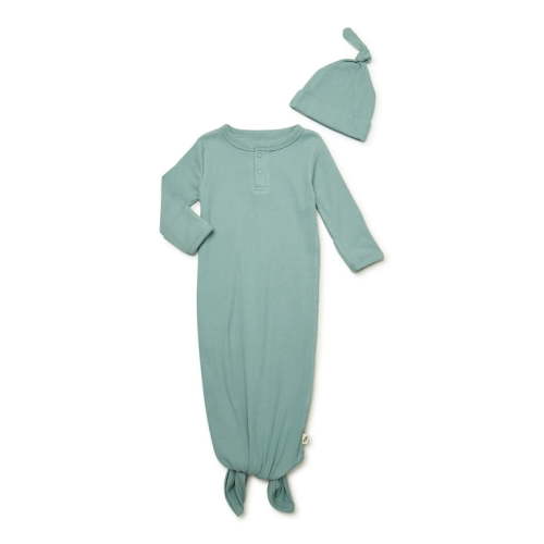 easy-peasy Baby Organic Gown and Hat Set, 2-Piece, Newborn-6/9 Months