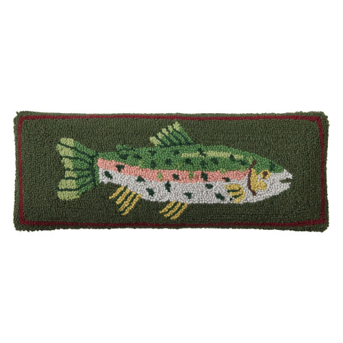 Makers Collective Camp Wandawega Trout Wool Hook Throw Pillow | Wayfair