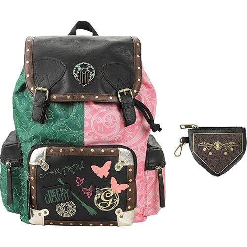 Wicked Magical Icons Spilt 18" Pink & Green Rucksack